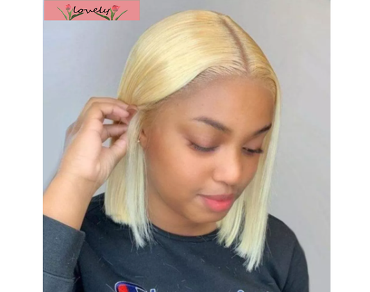 blonde bob transparent lace front 10inch