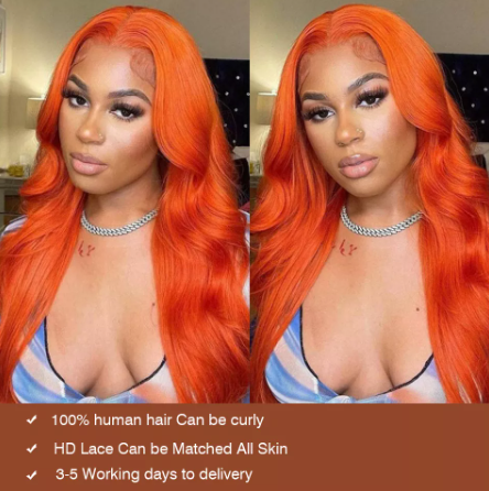 straight orange lace front 24inch