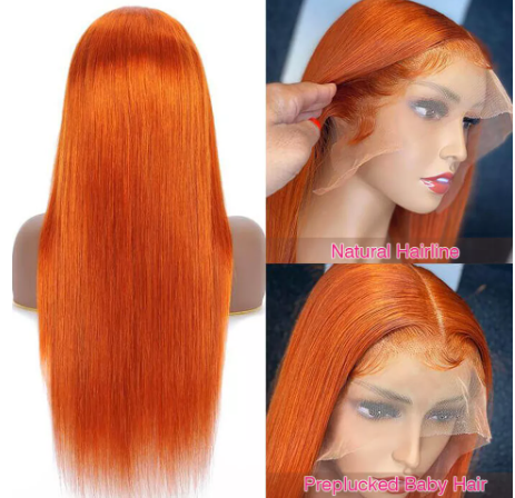 straight orange lace front 24inch